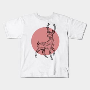 Deer - Geometric Animals Kids T-Shirt